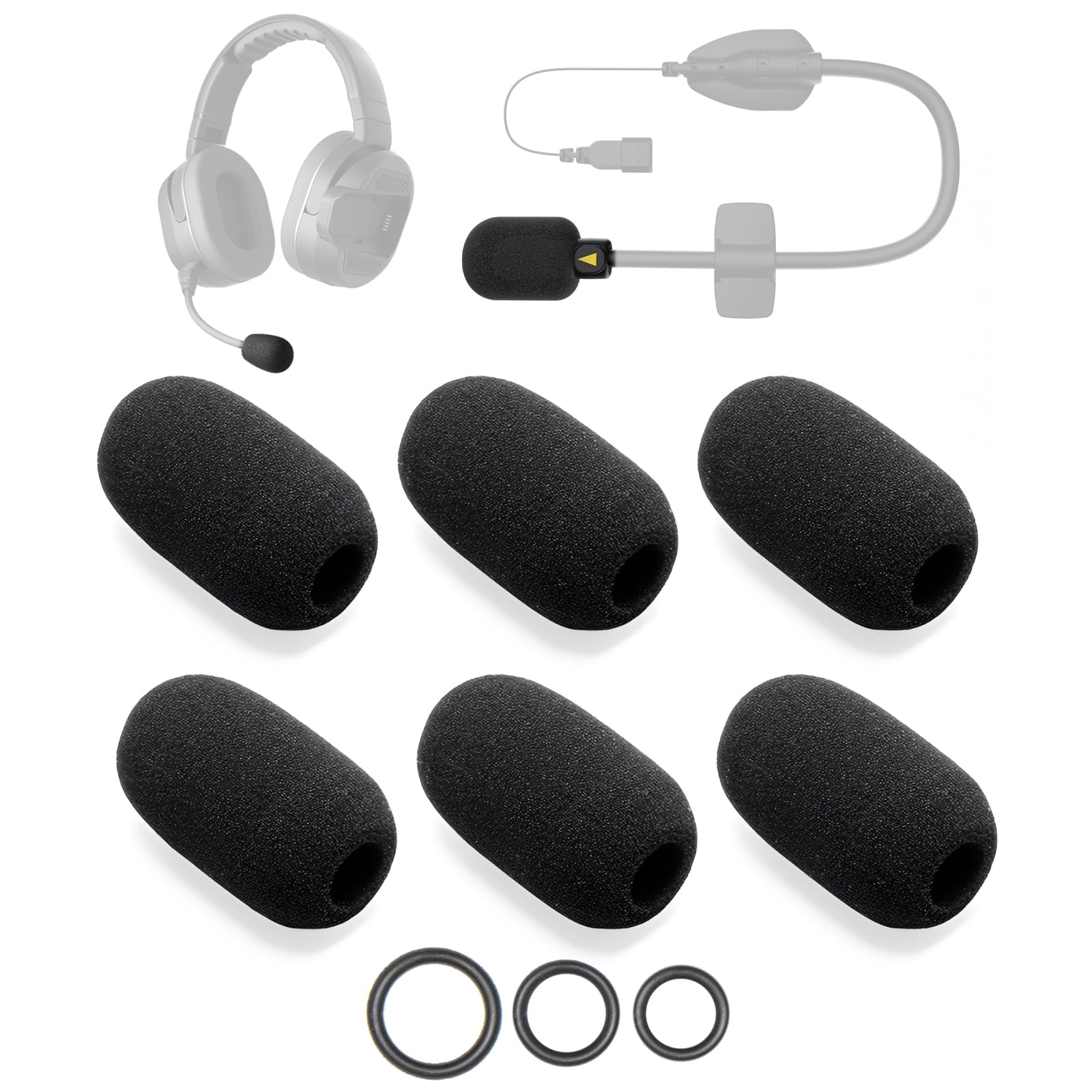 Voarmaks 6-Pack Microphone Foam Compatible with CARDO PACKTALK